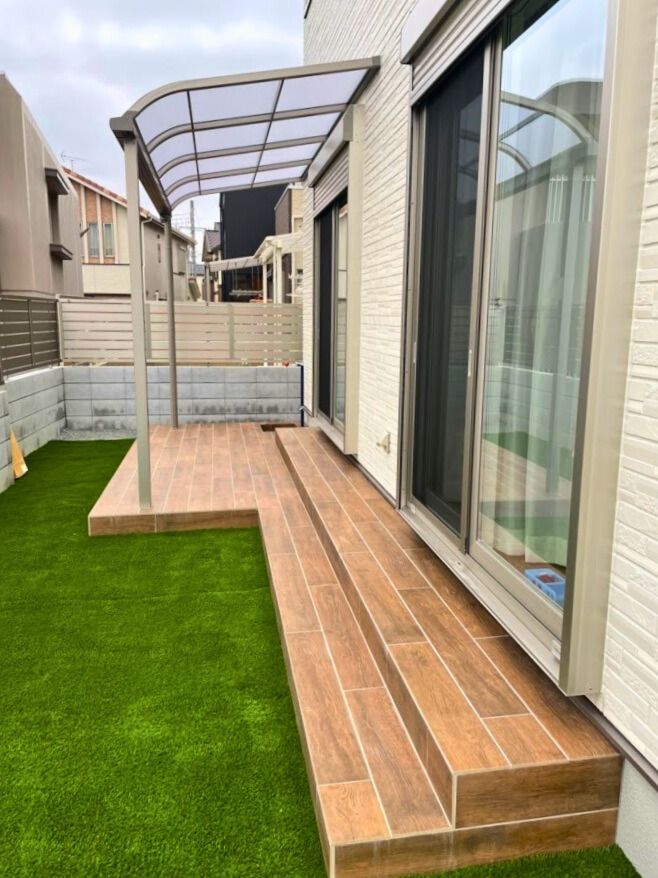 駐車場・カーポート・タイルデッキ・テラス屋根・アプローチ・門柱・目隠しフェンスetc...№83